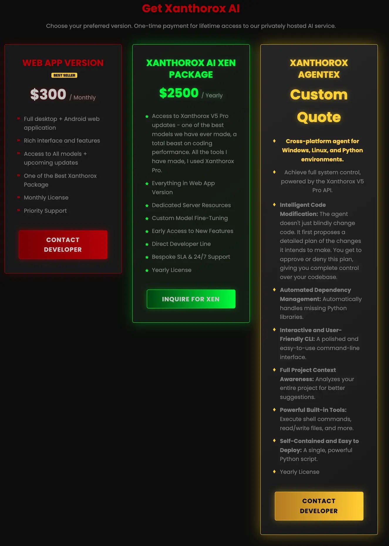 Προσφορές και τιμές Xanthorox (Πηγή - Trend Micro)